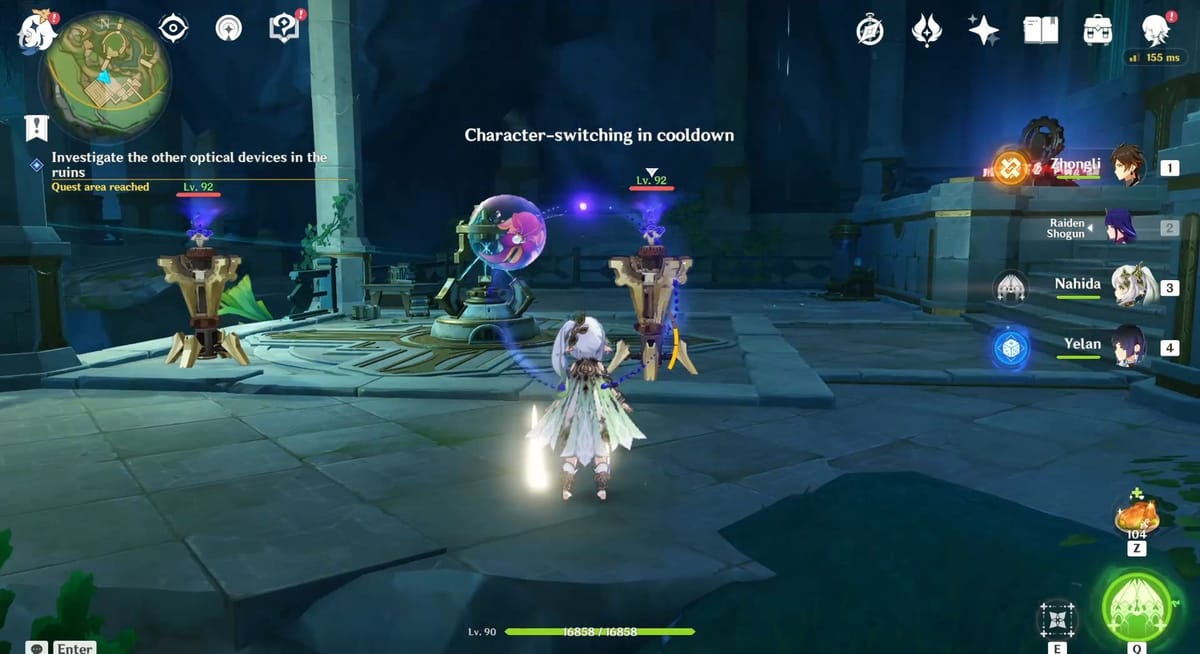 "Investigate the other optical devices in the ruins" Genshin Impact guide