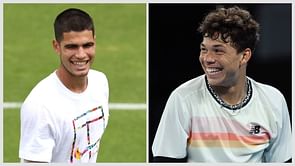 Ben Shelton and Carlos Alcaraz show off their skills in a tough racquet and balls challenge alongside others, end up scoring the most