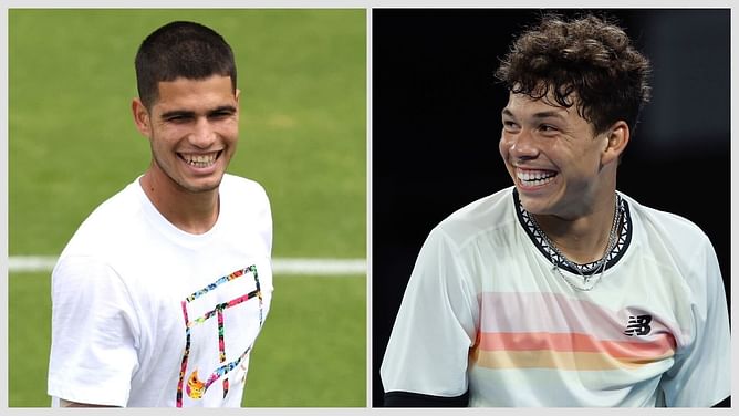Ben Shelton and Carlos Alcaraz show off their skills in a tough racquet and balls challenge alongside others, end up scoring the most
