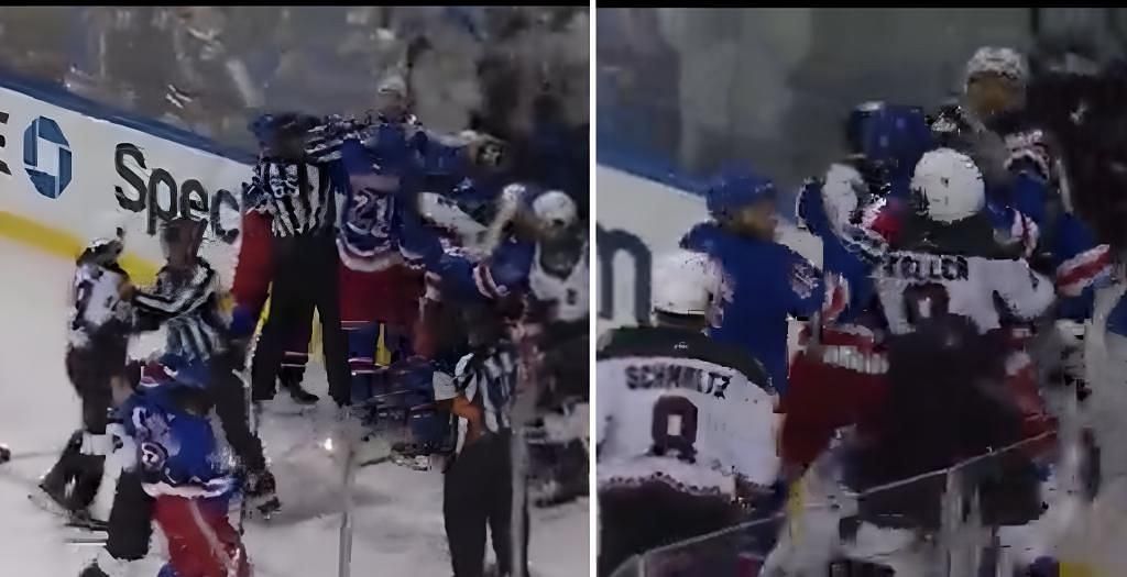 Tempers flare as multiple New York Rangers get involved in massive end-game scrum