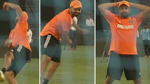 [Watch] Rohit Sharma bowls off-spin in nets to Ravindra Jadeja ahead of IND vs BAN 2023 World Cup match