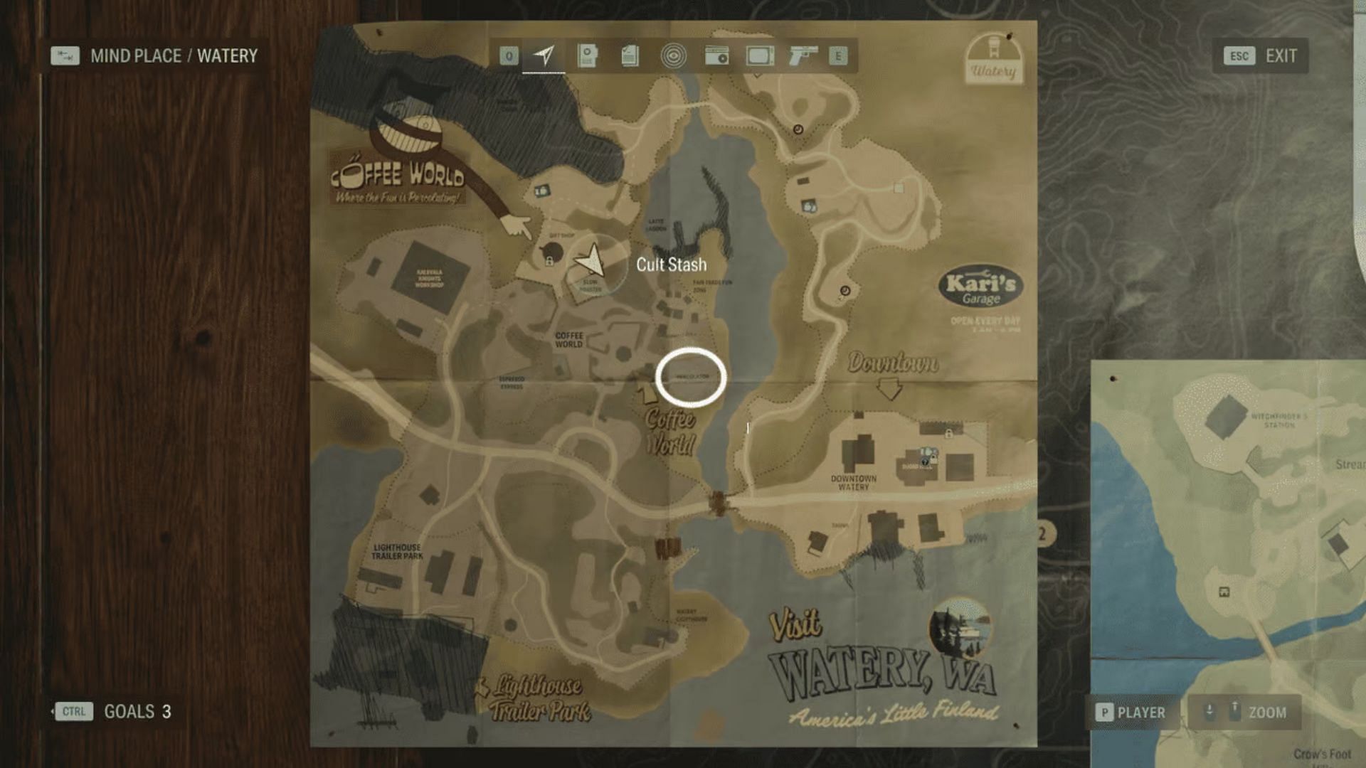 The eastern part of the park is marked on the map (Image via Remedy Entertainment)