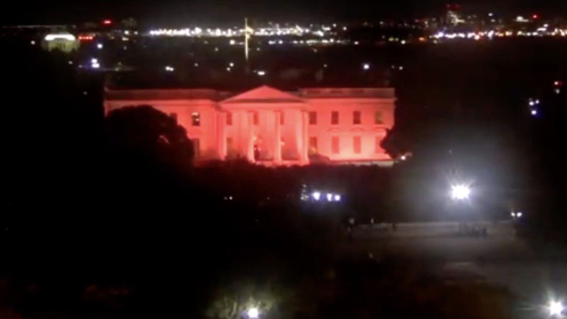 White House lit up pink for Breast cancer awareness month (Image via screenshot discover TV/X)