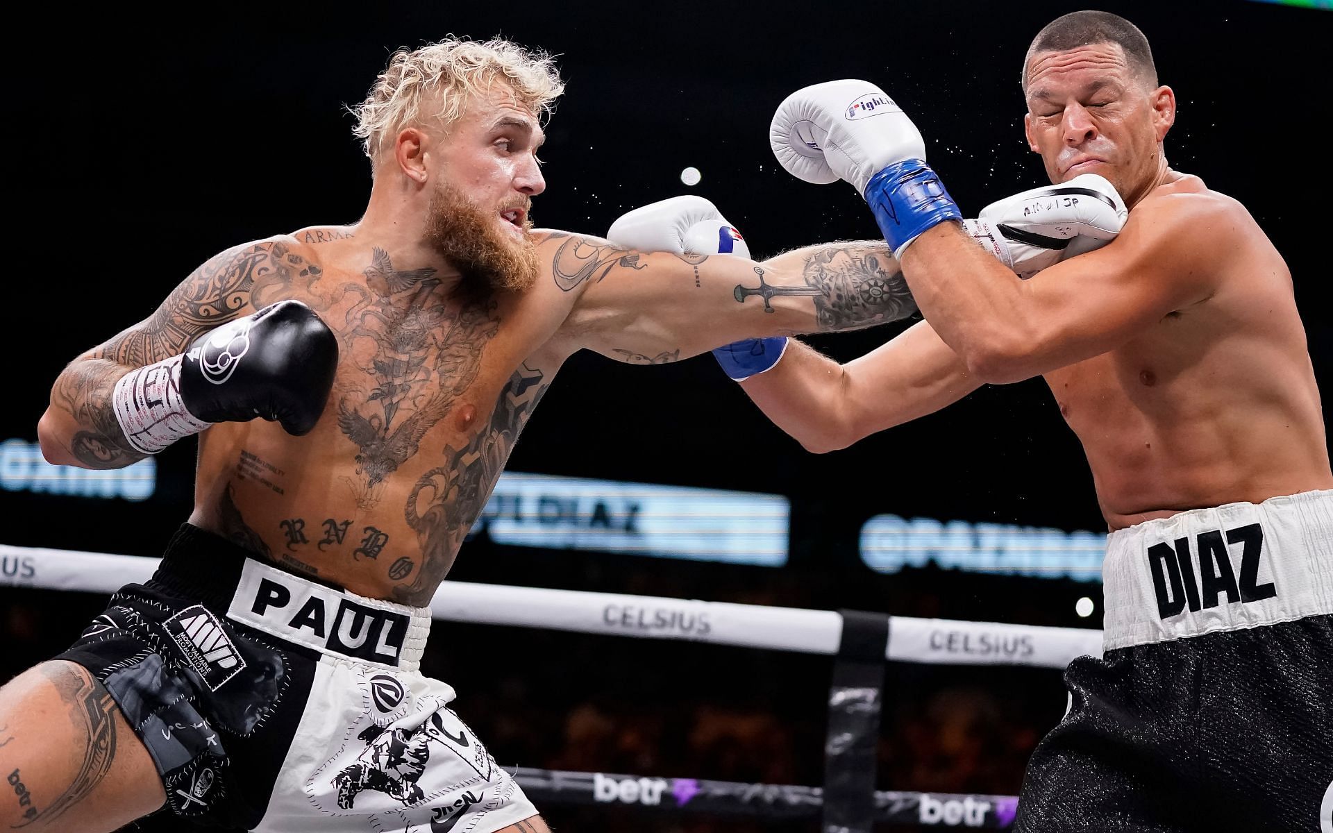 Jake Paul vs Nate Diaz. [via Getty Images]