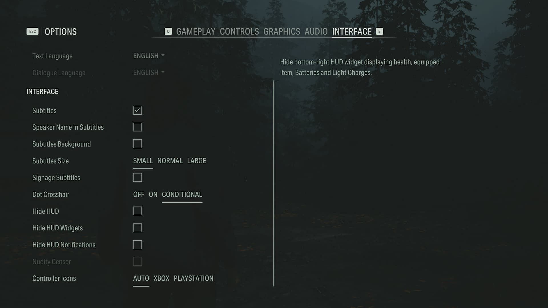 Subtitle and HUD options (Image via Remedy Entertainment)