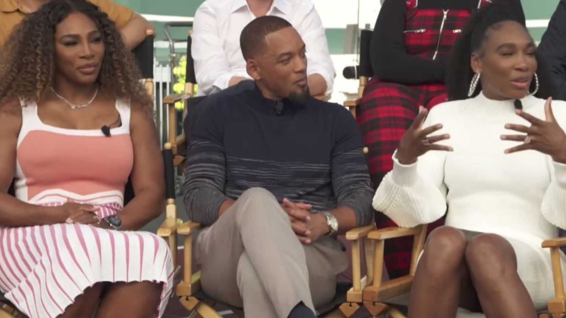 From Left Serena Williams, Will Smith and Venus Williams