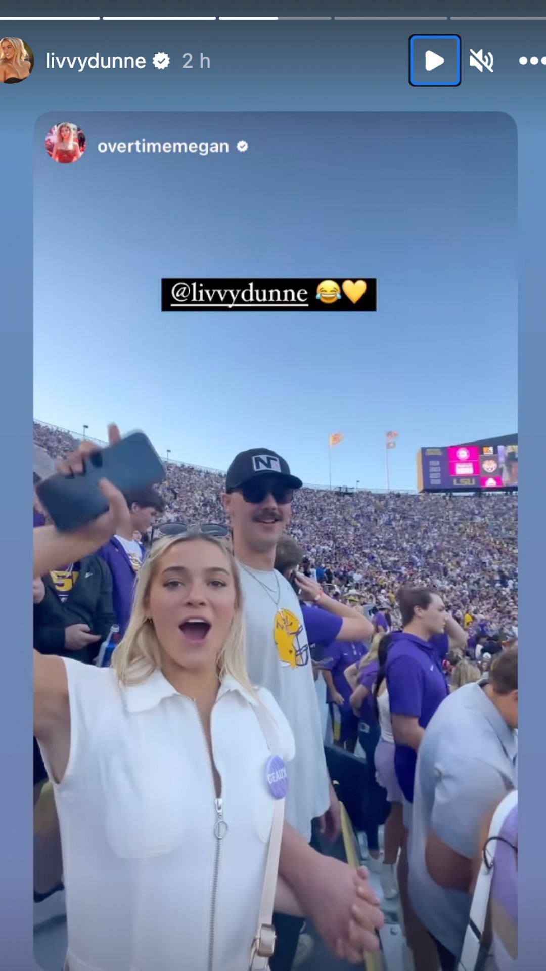 Olivia Dunne and boyfriend Paul Skenes enjoy NCAA match between LSU Tigers  and Auburn Tigers