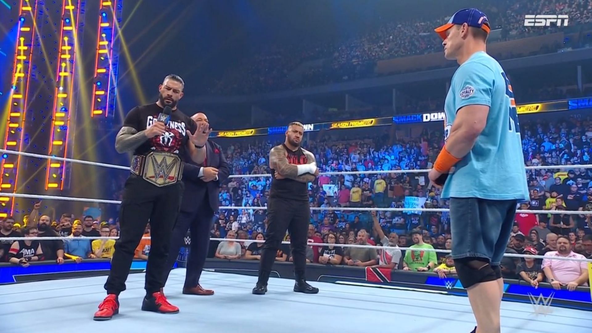 John Cena and Roman Reigns had a face-off on WWE SmackDown.