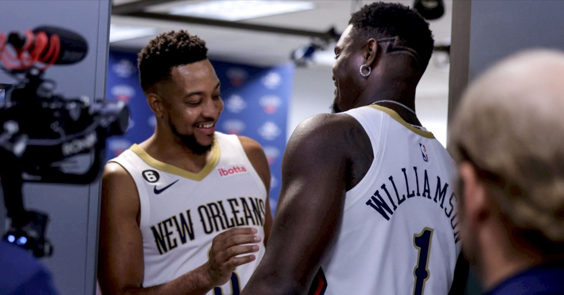 New Orleans Pelicans teammates CJ McCollum and Zion Williamson