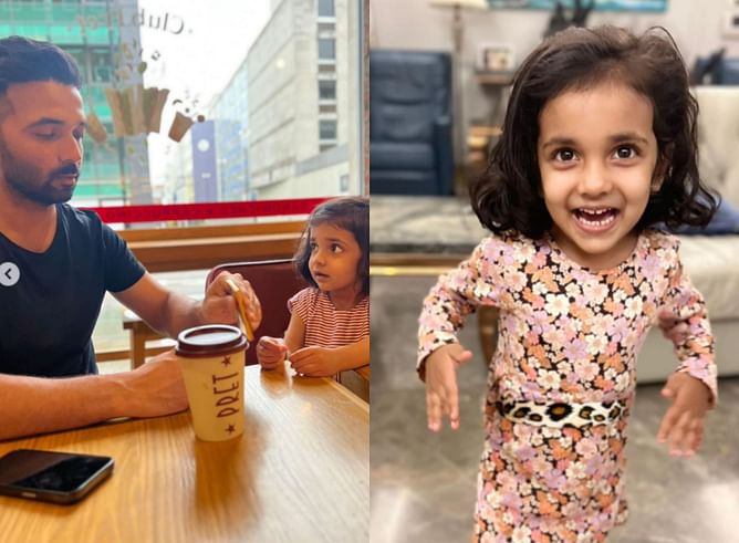 "Your smiles light up our world! Keep shining bright" - Ajinkya Rahane dedicates an adorable post to his daughter Aarya on her 4th Birthday