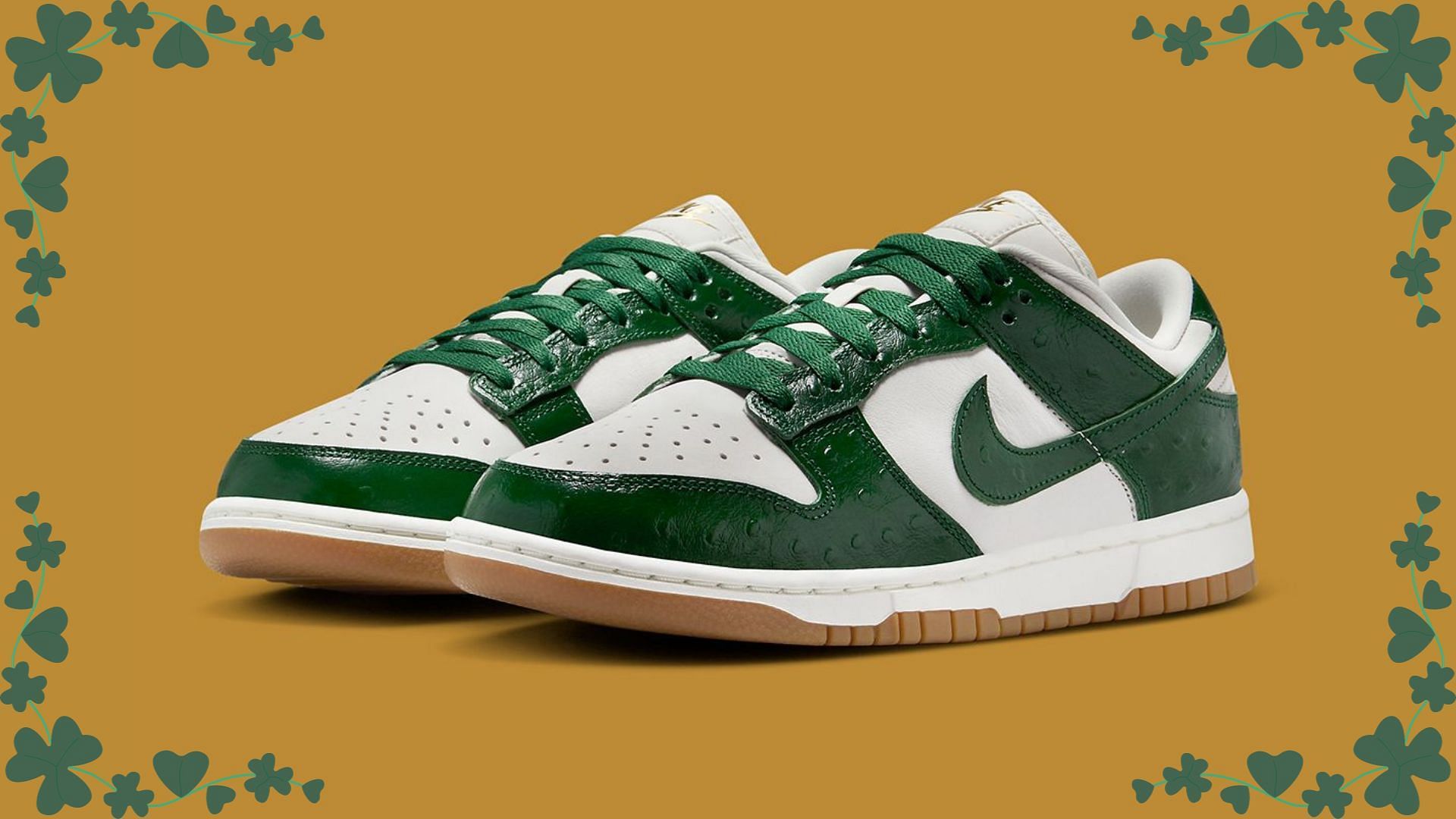 Nike Dunk Low LX Green Ostrich shoes (Image via Nike)
