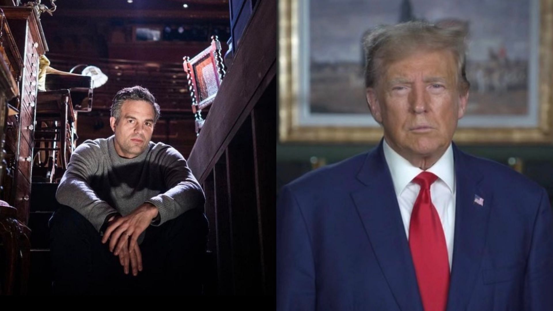 Mark Ruffalo calls out Donald Trump for his dangerous threats. (Images via Instagram/@markruffalo &amp; @realdonaldtrump)