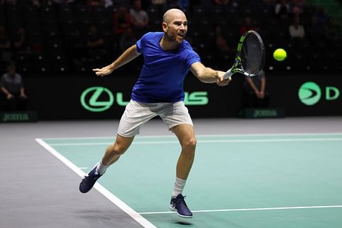 Adrian Mannarino at the 2023 Davis Cup.