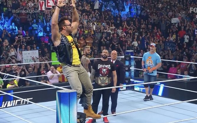 John Cena sends a subtle 3-word message to LA Knight before confronting Roman Reigns on SmackDown