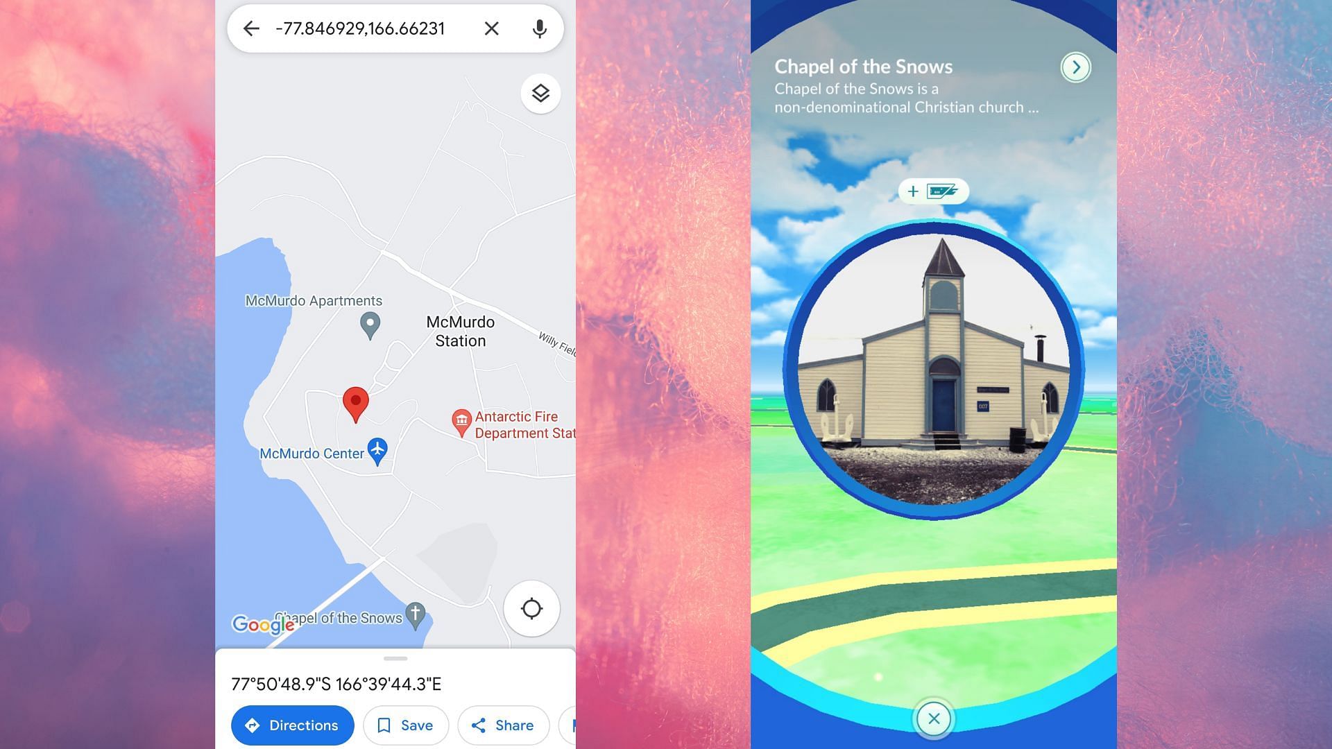 Pokestop at Chapel of the Snows, Antarctica (Image via Sportskeeda || The Pokemon Company)