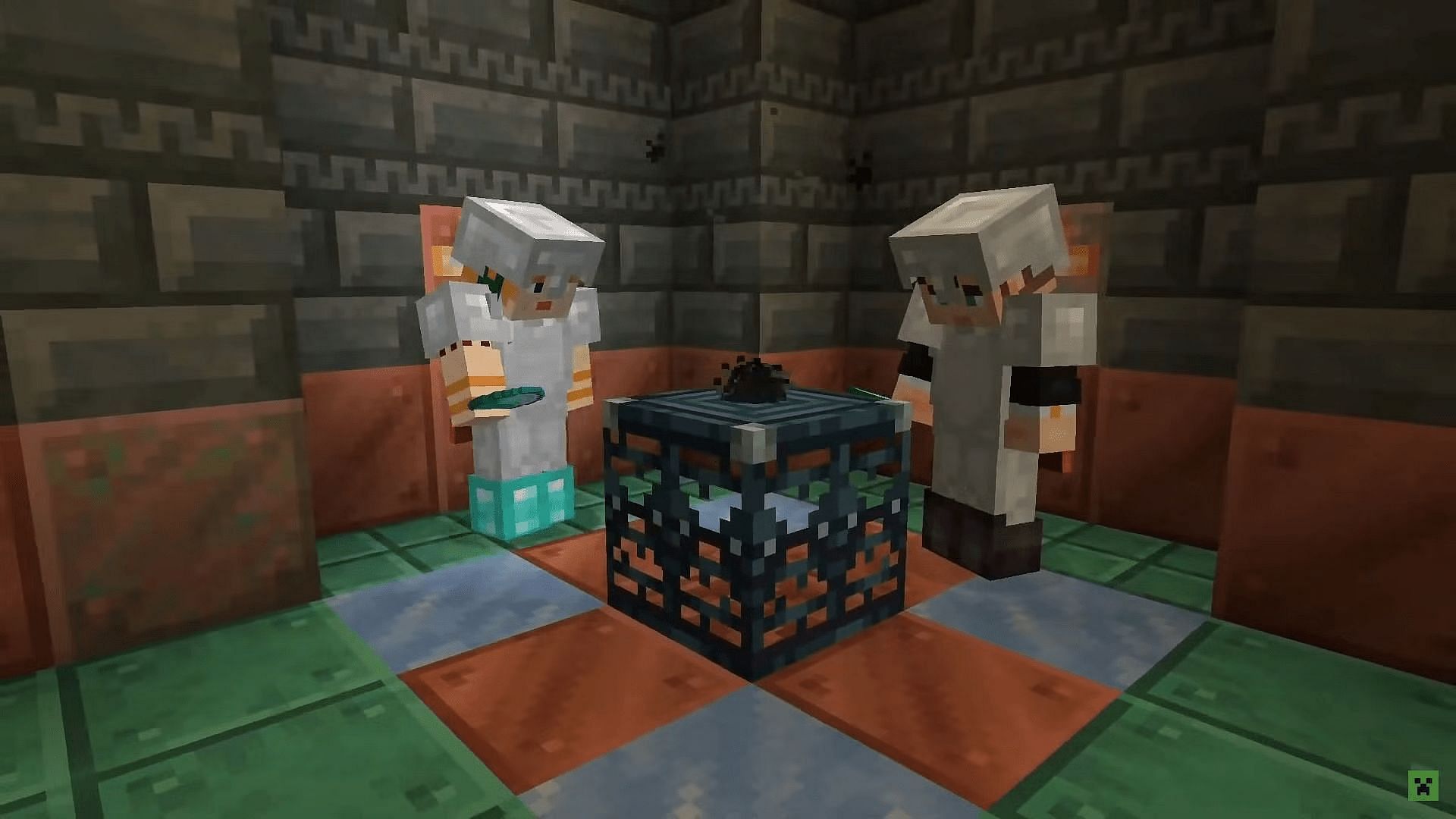 Le générateur d'essai réagit en fonction du nombre de joueurs explorant une chambre d'essai (Image via Mojang)