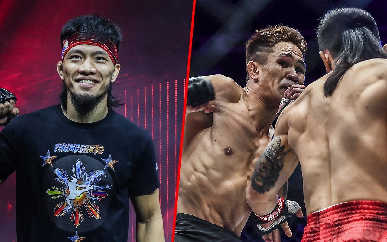 Filipino strawweight fighters Lito Adiwang (L) and Jeremy Miado (R) -- Photo by ONE Championship
