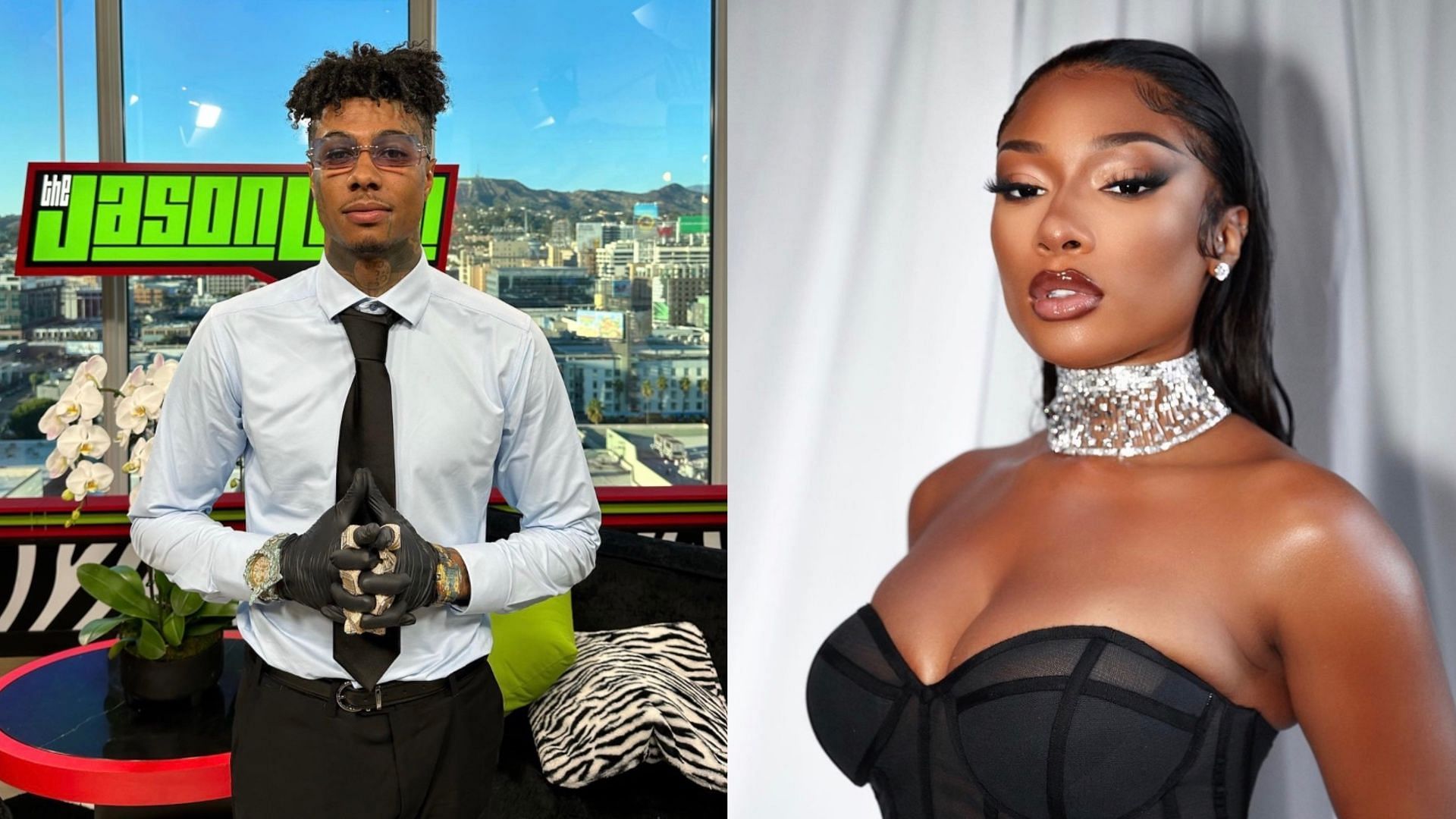 Blueface says he was involved with Megan Thee Stallion. (Images via Instagram/@bluefasebabyy &amp; @theestallion)