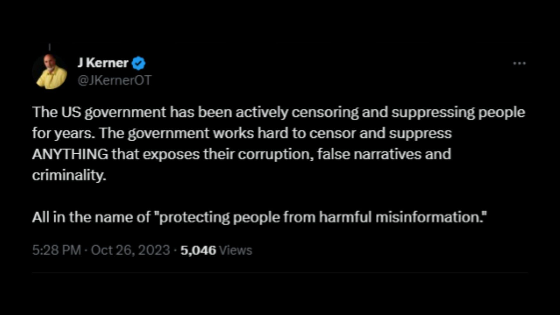 Screenshot of an X user remarking on Elon Musk&#039;s response to Mike Johnson&#039;s claims about Twitter being a subsidiary of the FBI. (Photo via @ElonMusk/X)