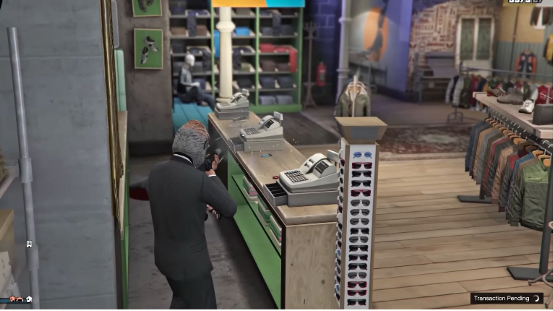 Apparel stores can also be robbed. (Image via YouTube/TGG)