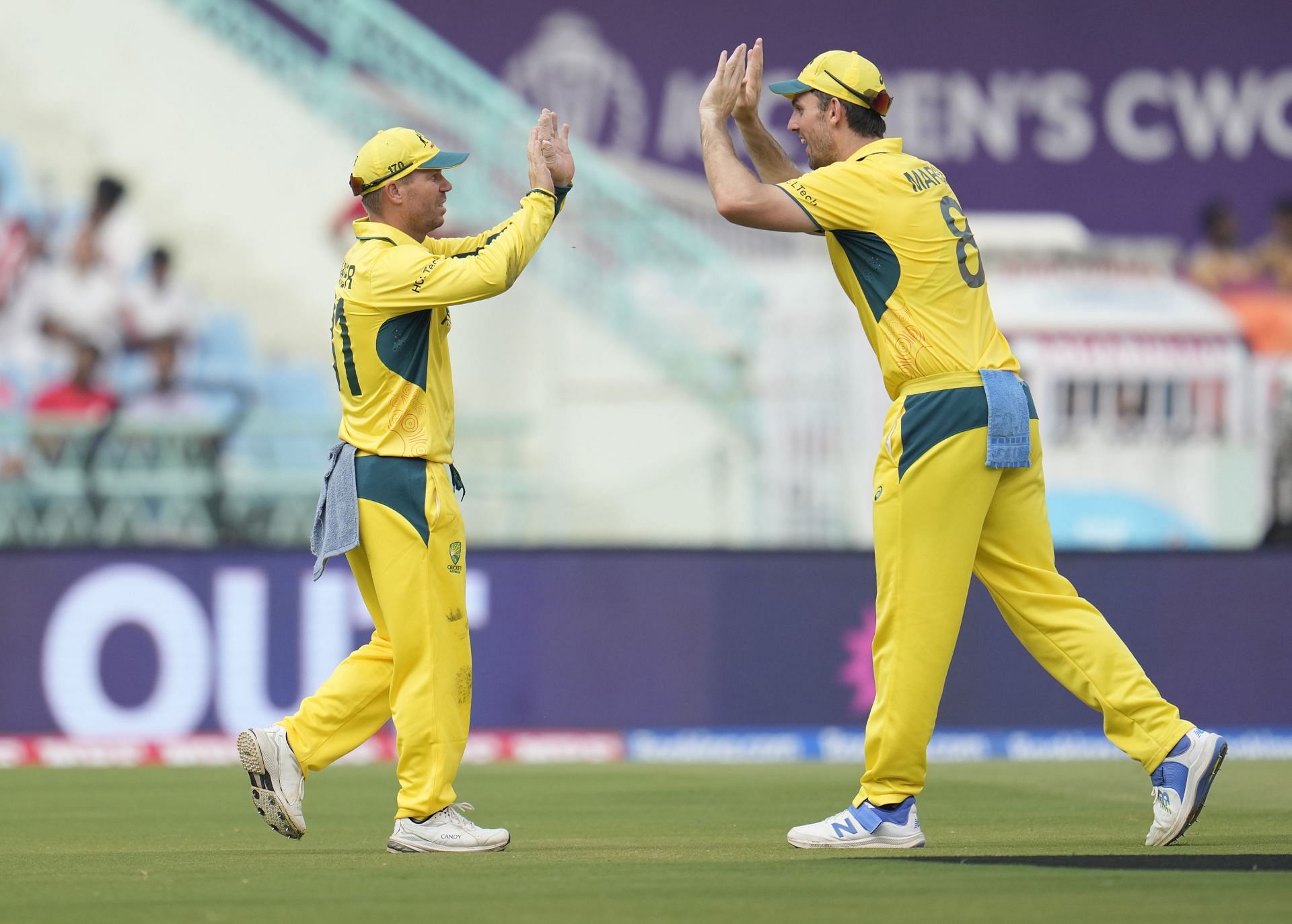 David Warner took a diving catch off Pat Cummins&#039; bowling to get rid of Pathum Nissanka. [P/C: AP]