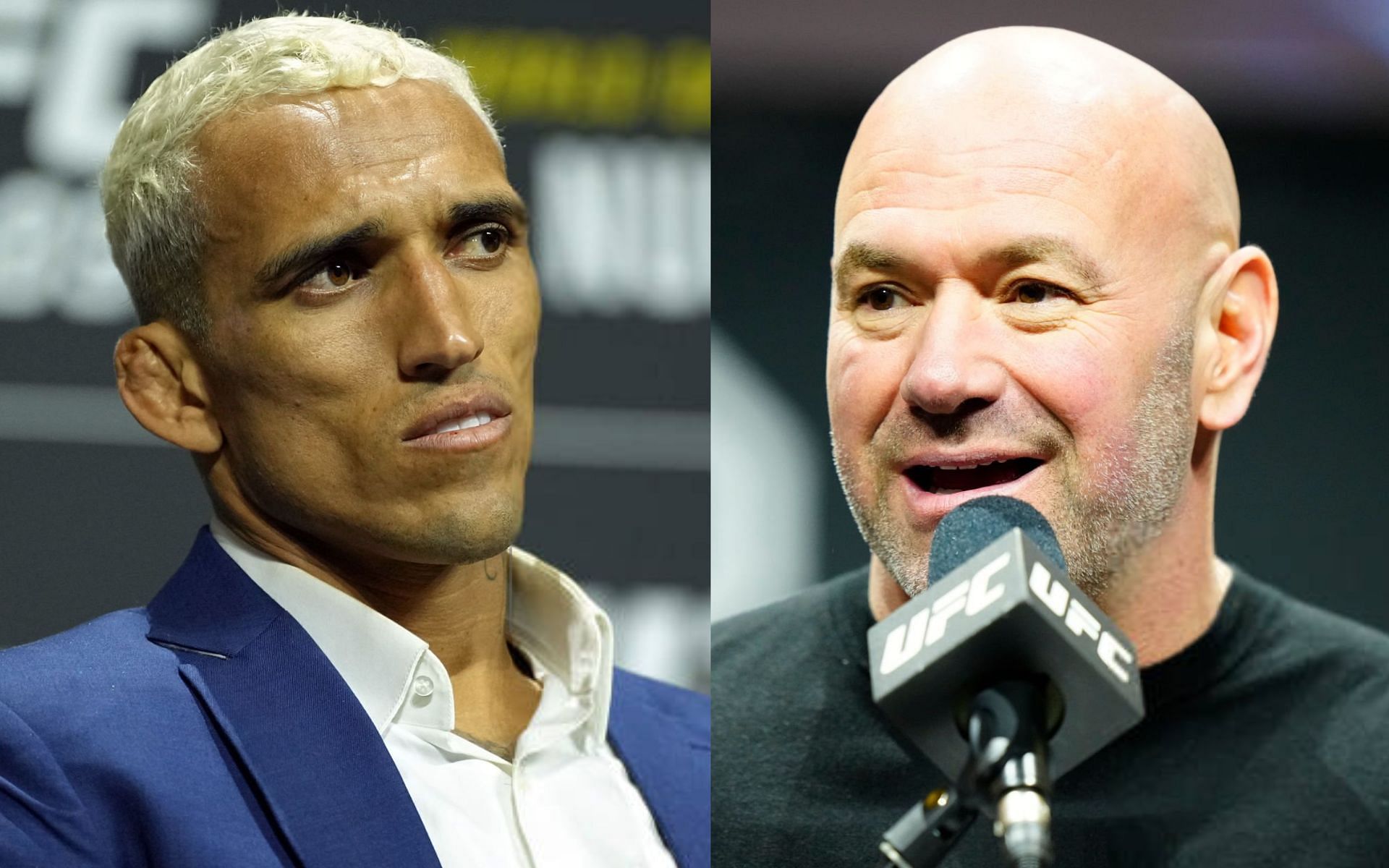 Charles Oliveira (left) and Dana White (right) [Images Courtesy: @GettyImages]