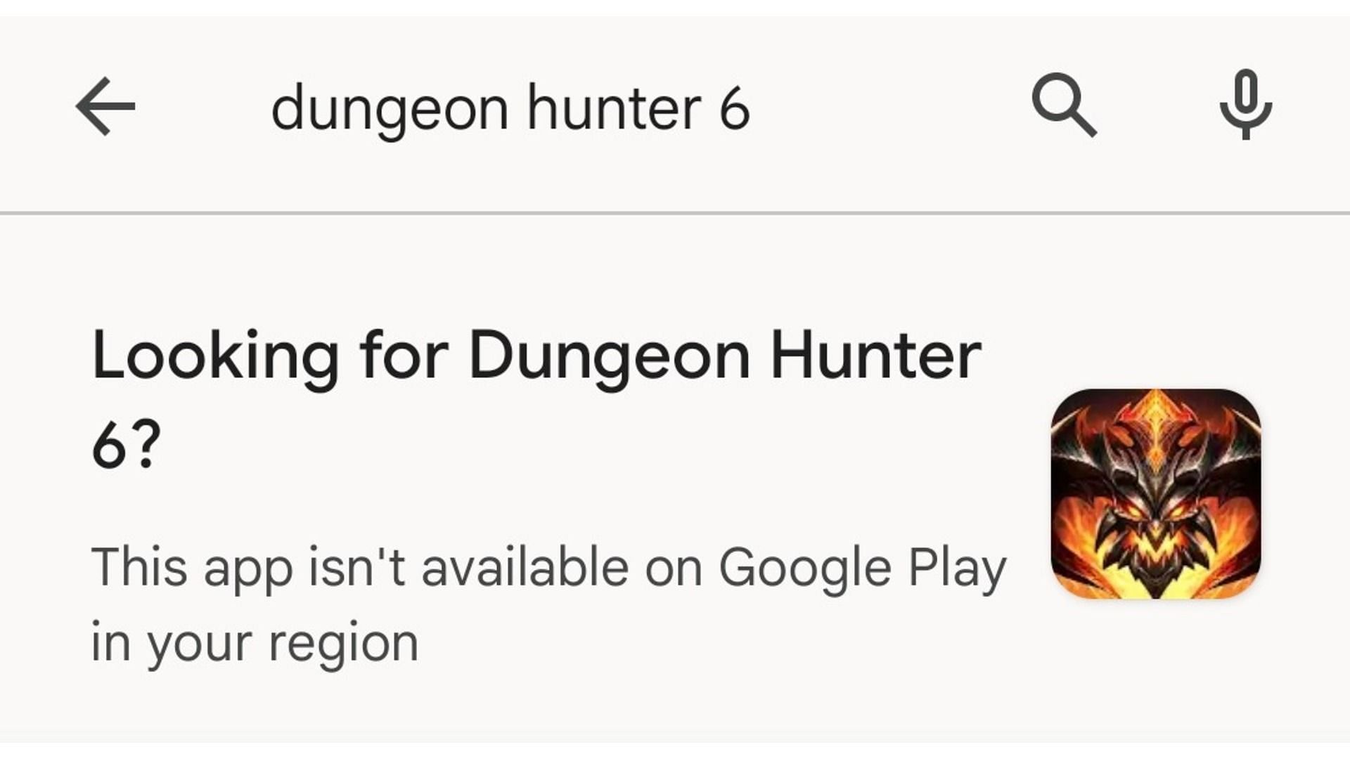 Dungeon Hunter VI hasn&#039;t yet been released in India (Image via Google PlayStore)