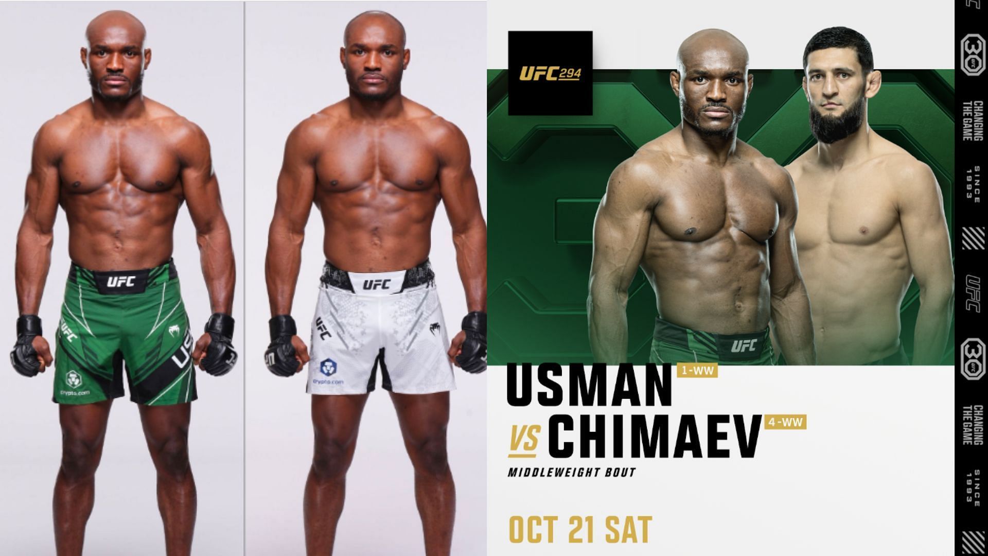 Kamaru Usman &amp; Khamzat Chimaev [Images courtesy of @ufc &amp; @themaclifeofficial on Instagram]