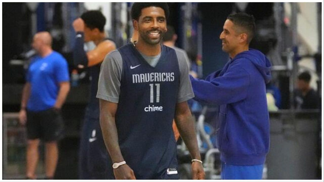 Kyrie Irving training with his team in Abu Dhabi