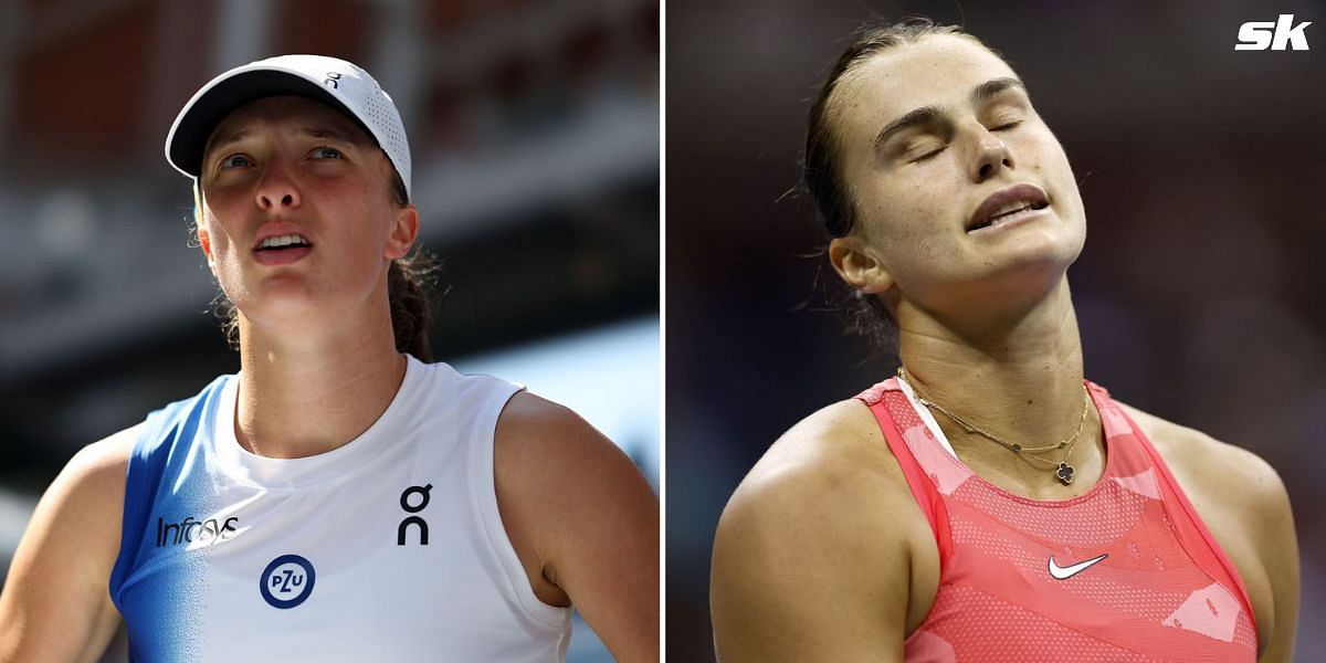 Iga Swiatek (L) and Aryna Sabalenka (R) will compete at the WTA Finals 2023