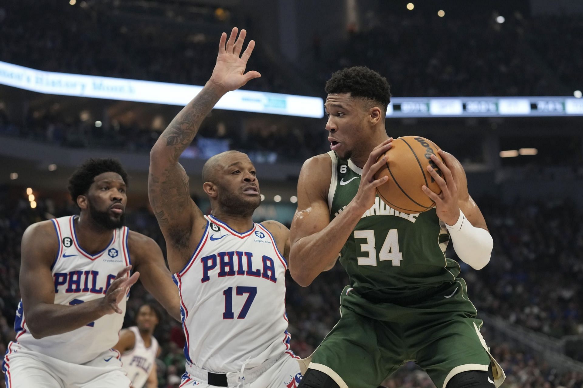 PJ Tucker makes fun of Giannis Antetokounmpo after missing free throw