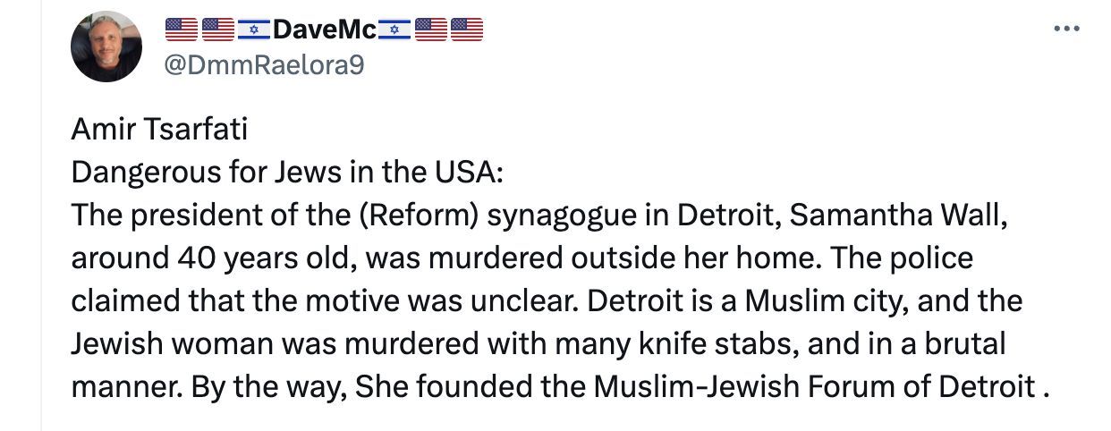 Netizens mourned the loss of the President of the Detroit Synagogue (Image via X)