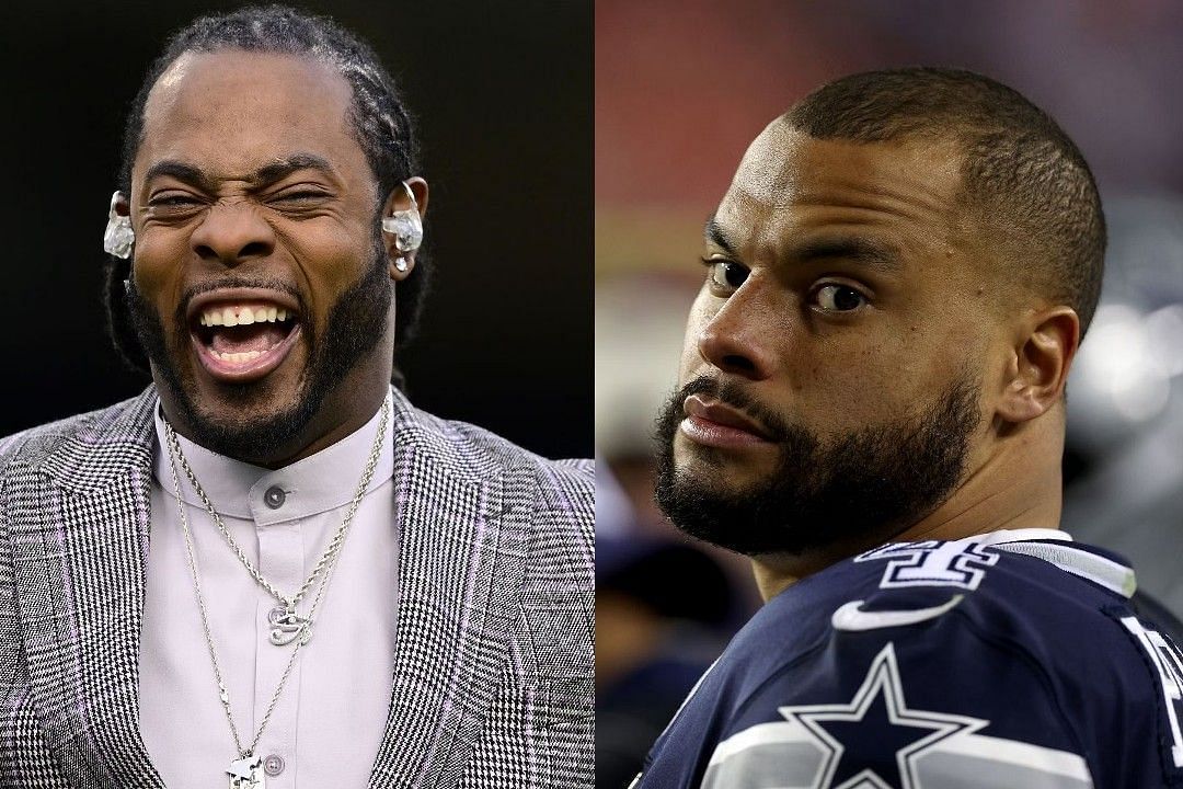 Richard Sherman, left, Dak Prescott, right