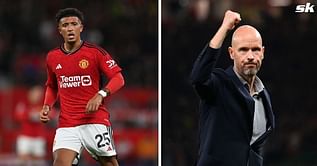 Jadon Sancho has been excluded from the Manchester United squad photo for the 23/24 season following rift with Ten Hag - Reports