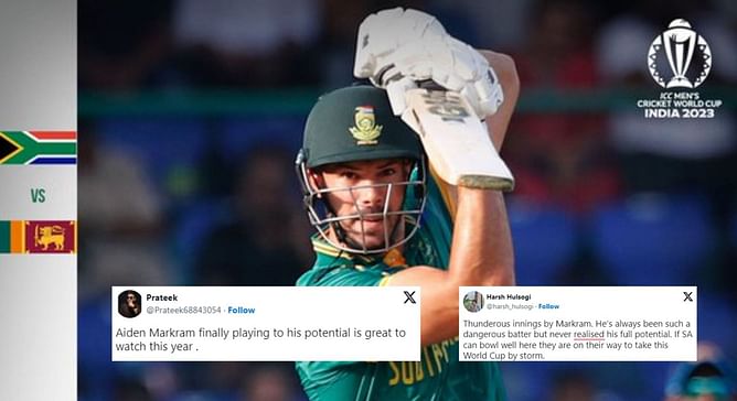“Finally playing to his potential” - Fans react as Aiden Markram smashes fastest century in ODI World Cup