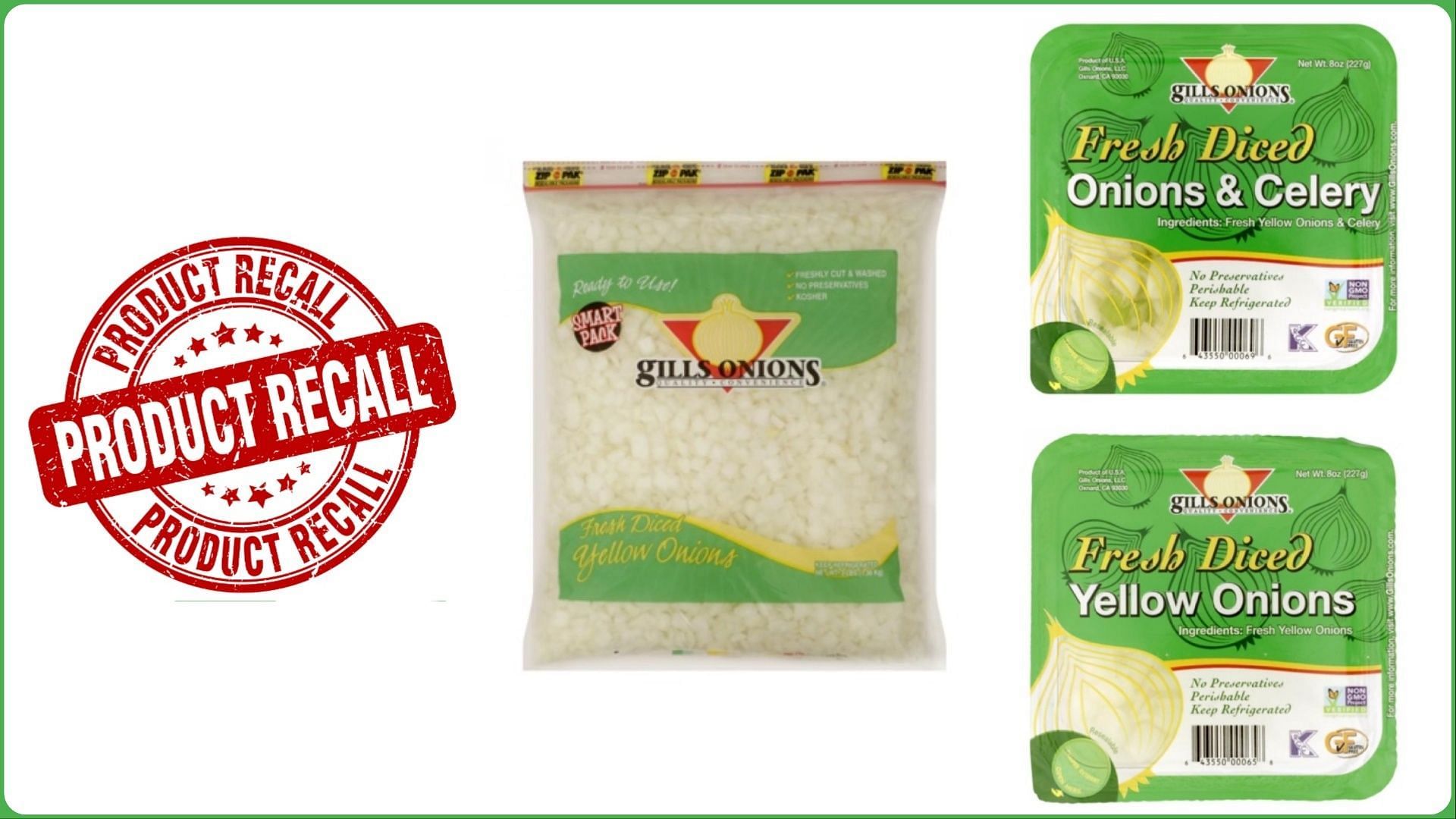 Gills Onions recalls select varieties of diced onions over salmonella contamination concerns (Image via FDA)