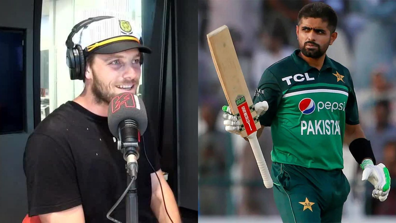 Mitchell McClenaghan (L) and Babar Azam.