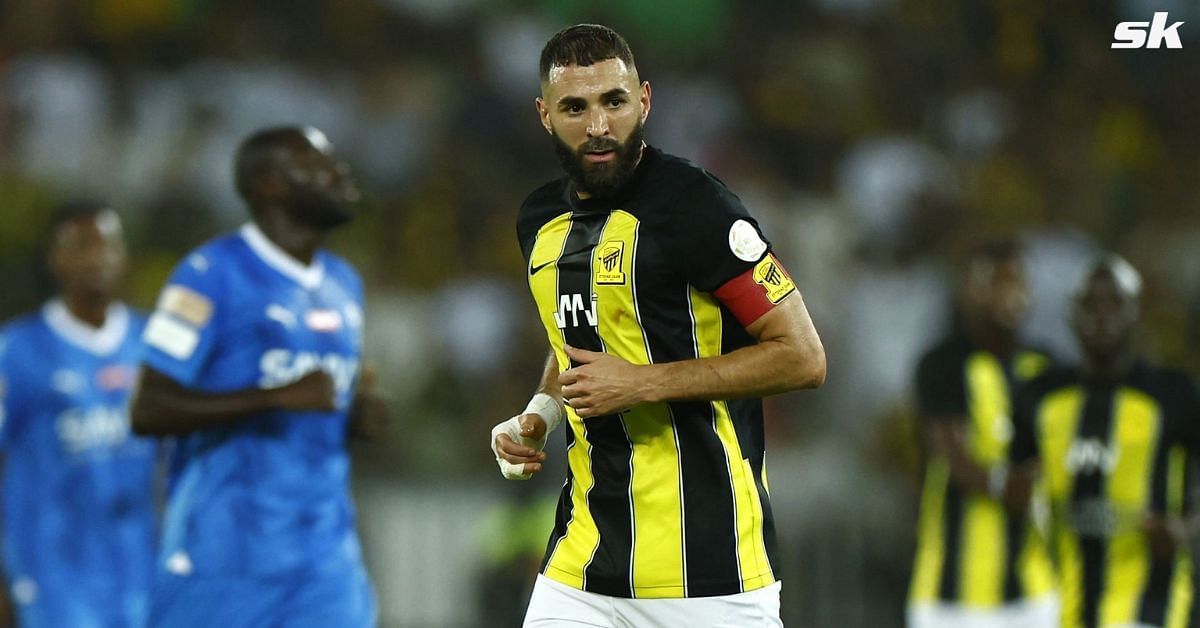 Karim Benzema of Al-Ittihad looks on