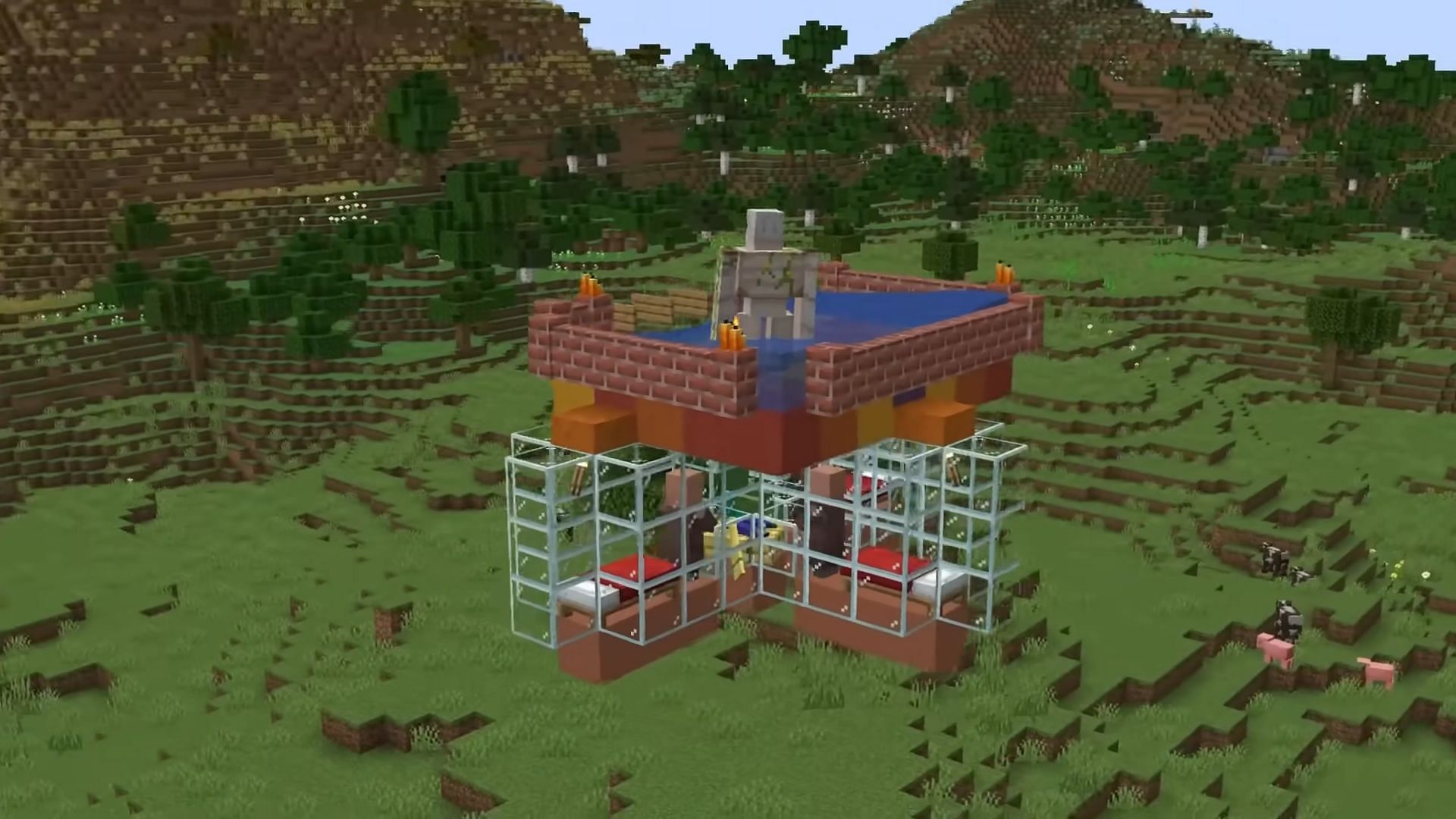 Iron farms have become a staple among many Minecraft players, not just builders (Image via Wattles/YouTube)