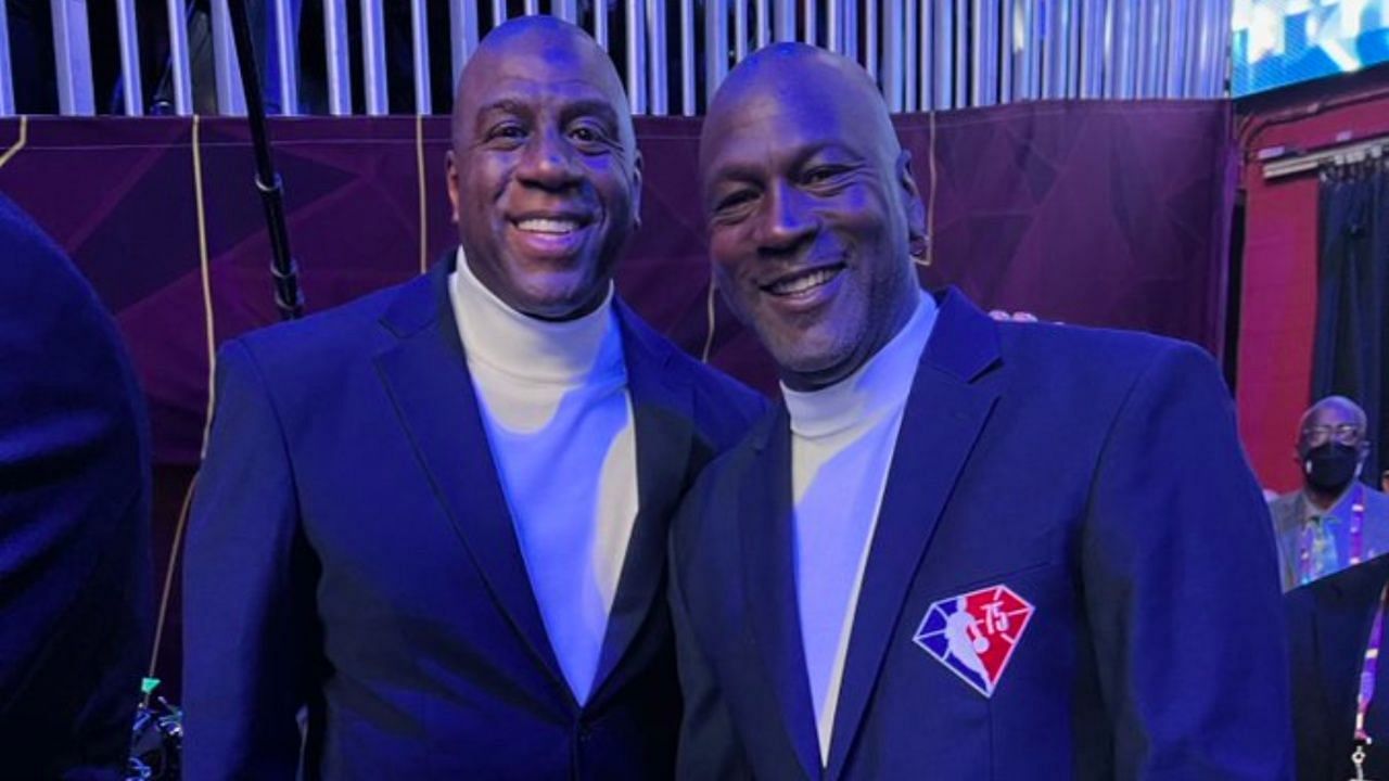 Magic Johnson and Michael Jordan