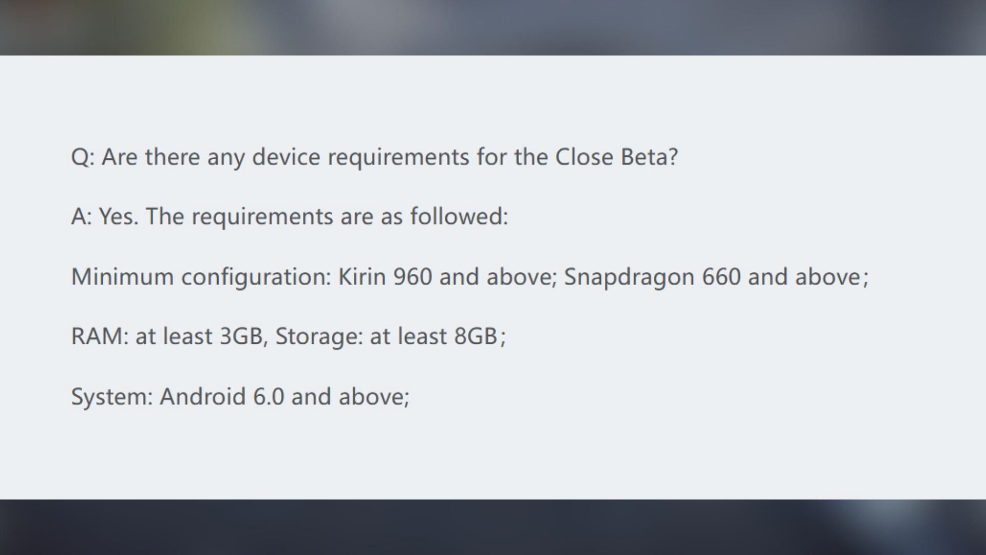 Minimum system requirements for Android devices (Image via NebulaJoy)