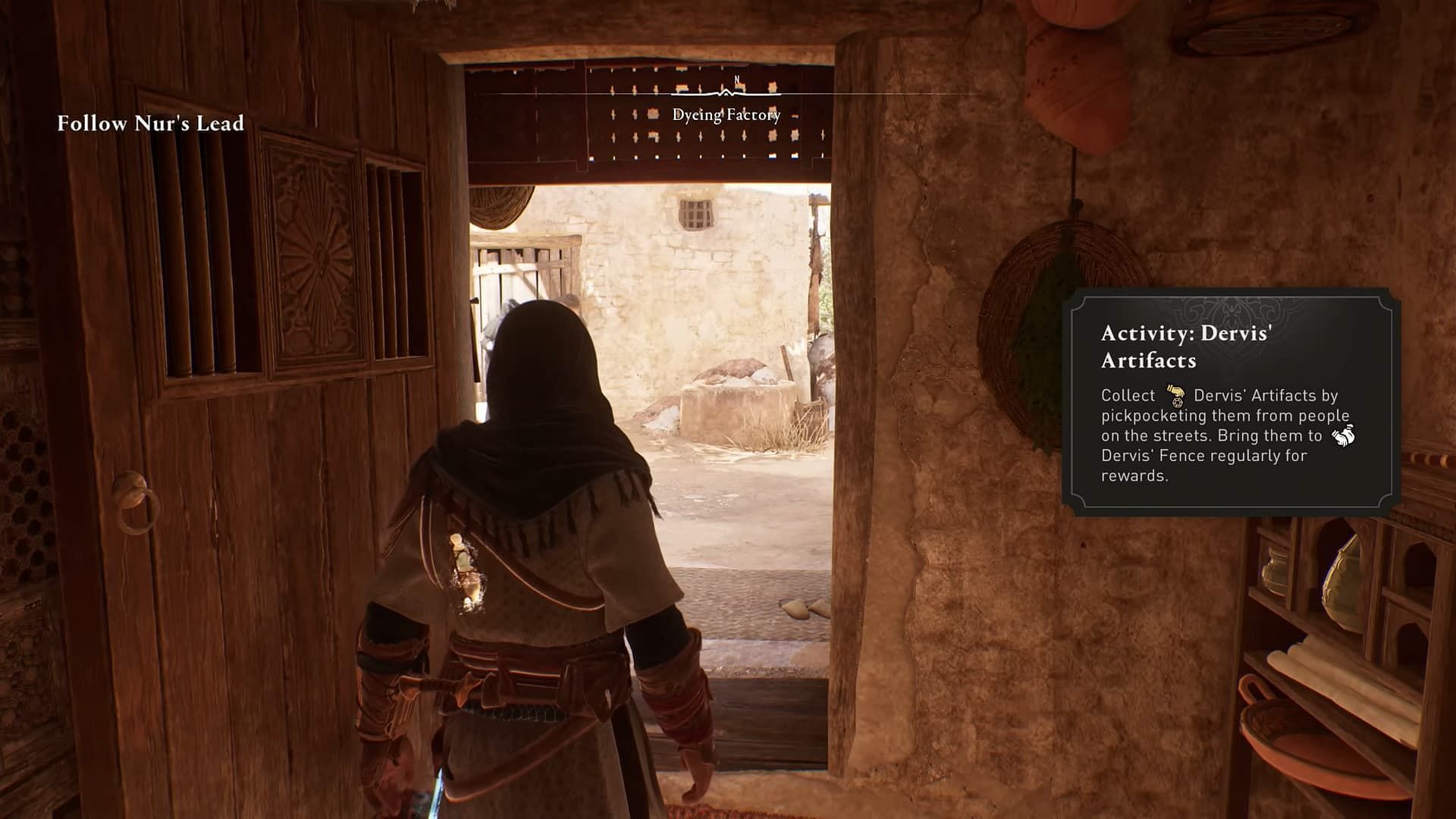 You will receive the Dervis&#039; Artifact quest in this encounter(Image via Ubisoft)