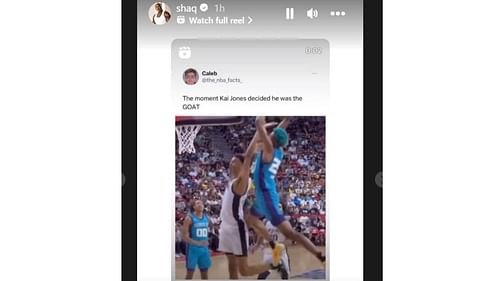 Shaquille O'Neal posted Kai Jones' viral poster dunk on Victor Wembanyama.