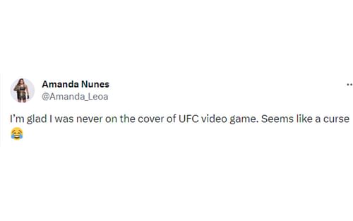 Amanda Nunes tweet regarding video game cover