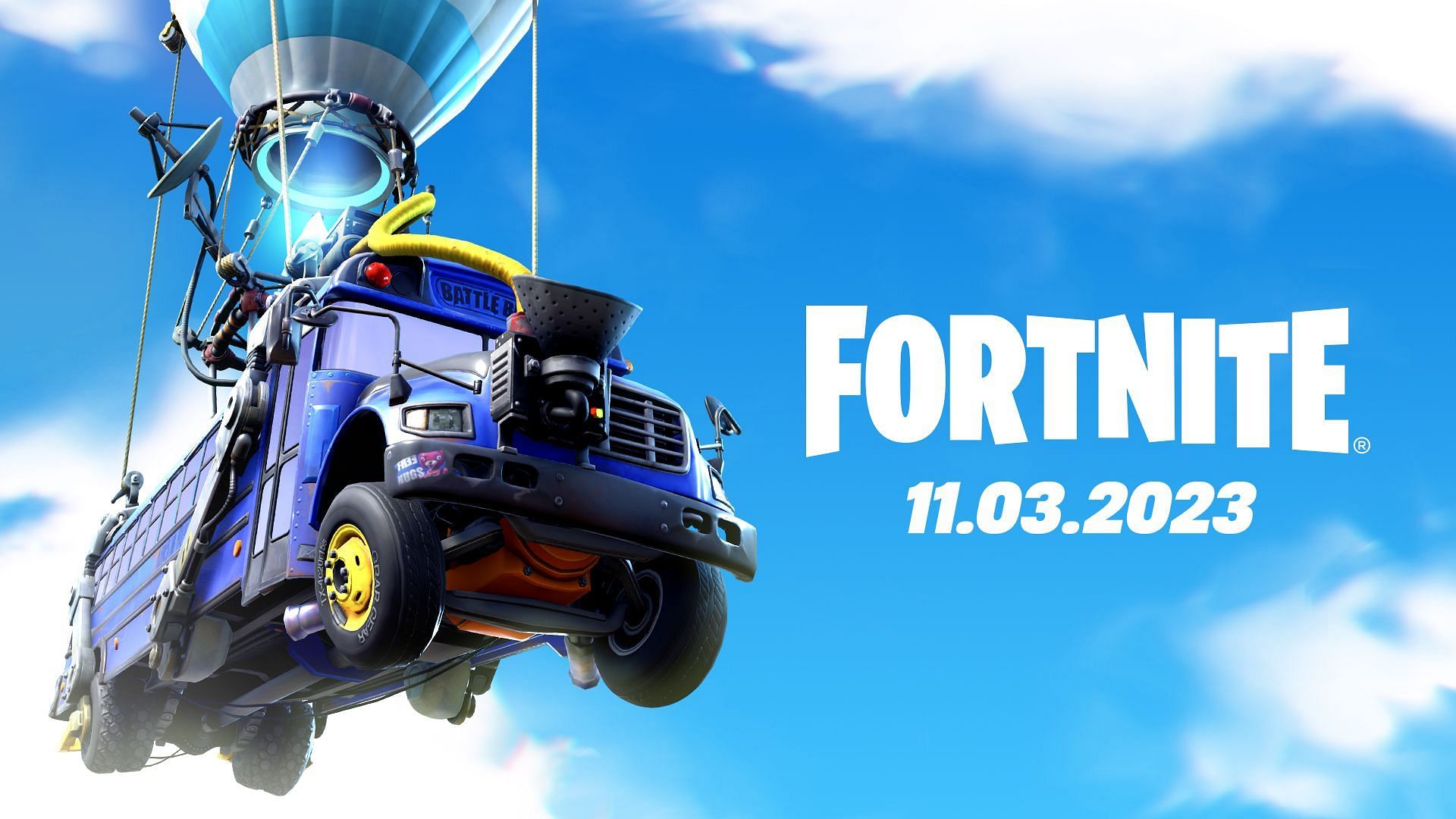 The only real keyart for Fortnite Chapter 4 Season 5 is the OG Battle Bus (Image via Epic Games/Fortnite)