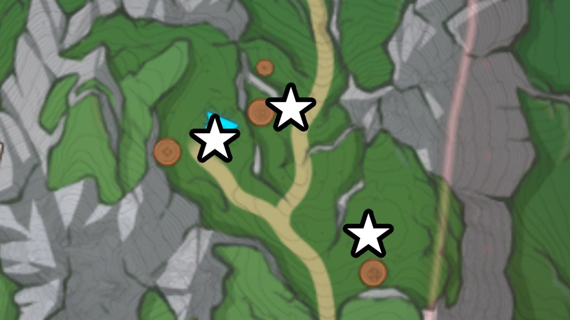 This map shows all three locations for Genshin Impact players to follow (Image via HoYoverse)