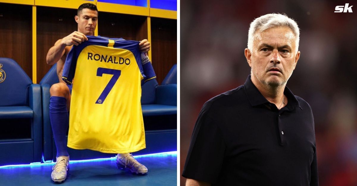 Al-Nassr attacker Cristiano Ronaldo (left) and Jose Mourinho