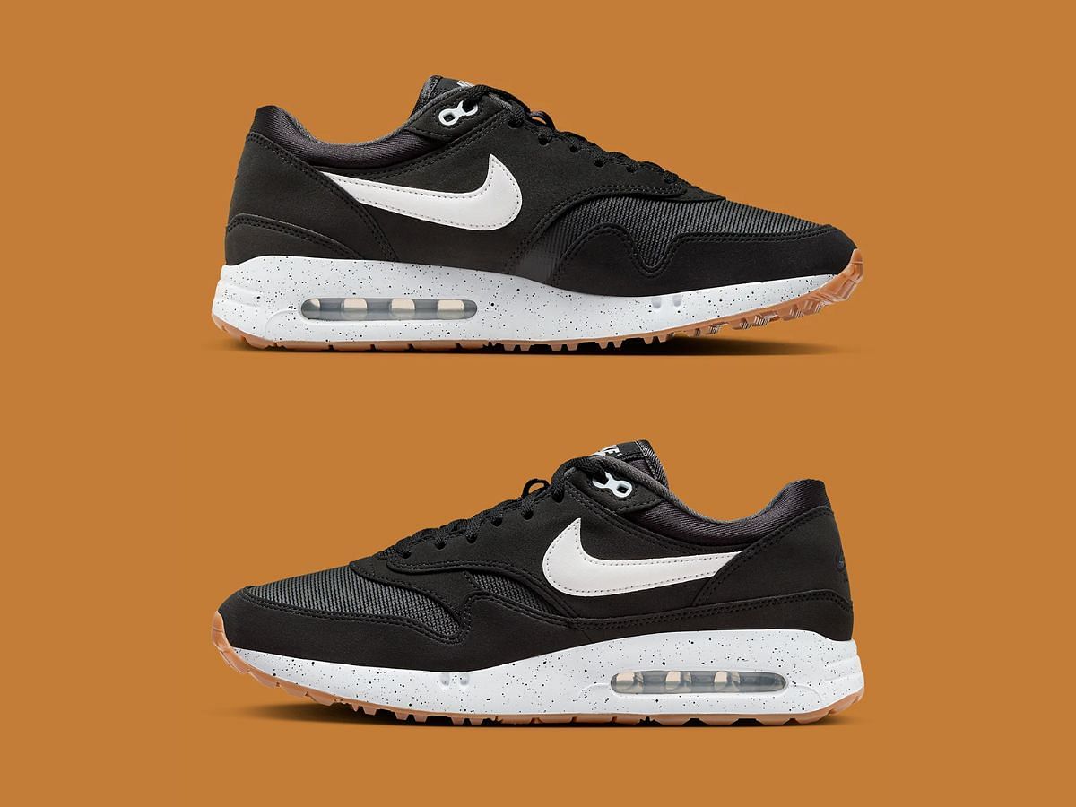 Nike Air Max 1 Golf &ldquo;Black/Gum&rdquo; sneakers (Image via Sneaker News)