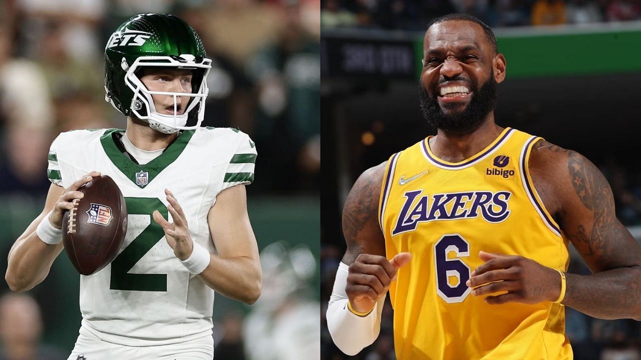 Zach Wilson of the New York Jets and LeBron James of the LA Lakers (Right Photo: NBA.com)