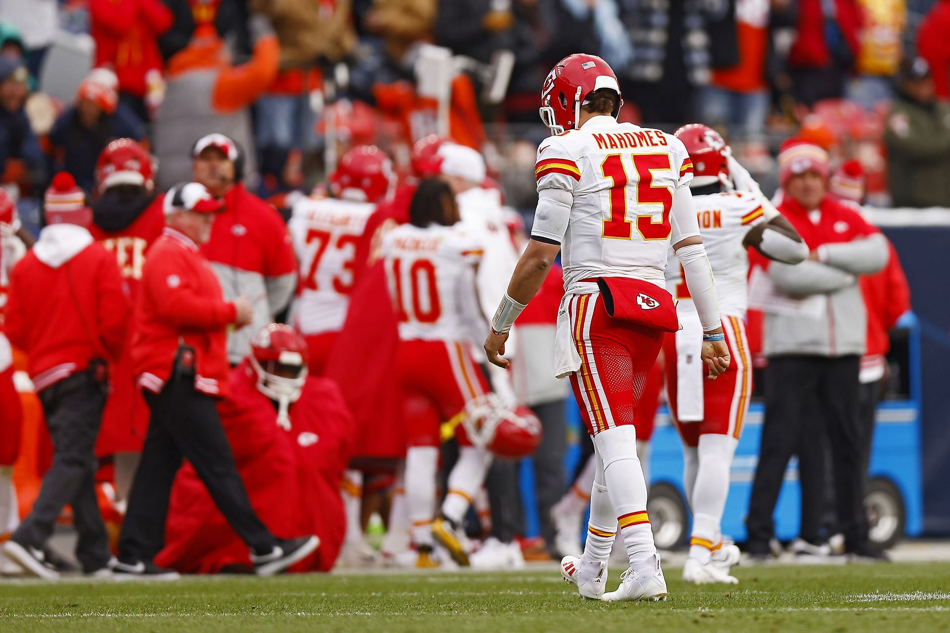 Patrick Mahomes during Kansas City Chiefs v Denver Broncos